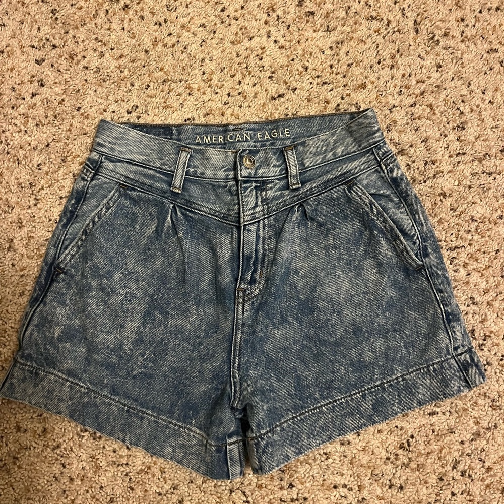 American Eagle washed denim shorts